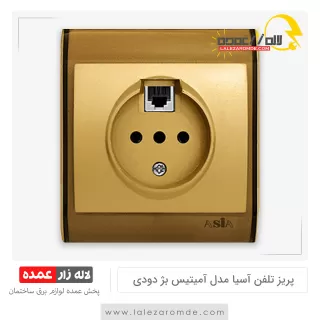 پریز تلفن دو منظوره آسیا مدل آمیتیس بژ دودی